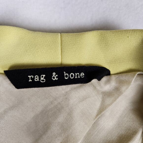 Rag & Bone Tuxedo Blazer Jacket Womens 2 XS Crepe Yellow Formal Career Coastal - Picture 5 of 16